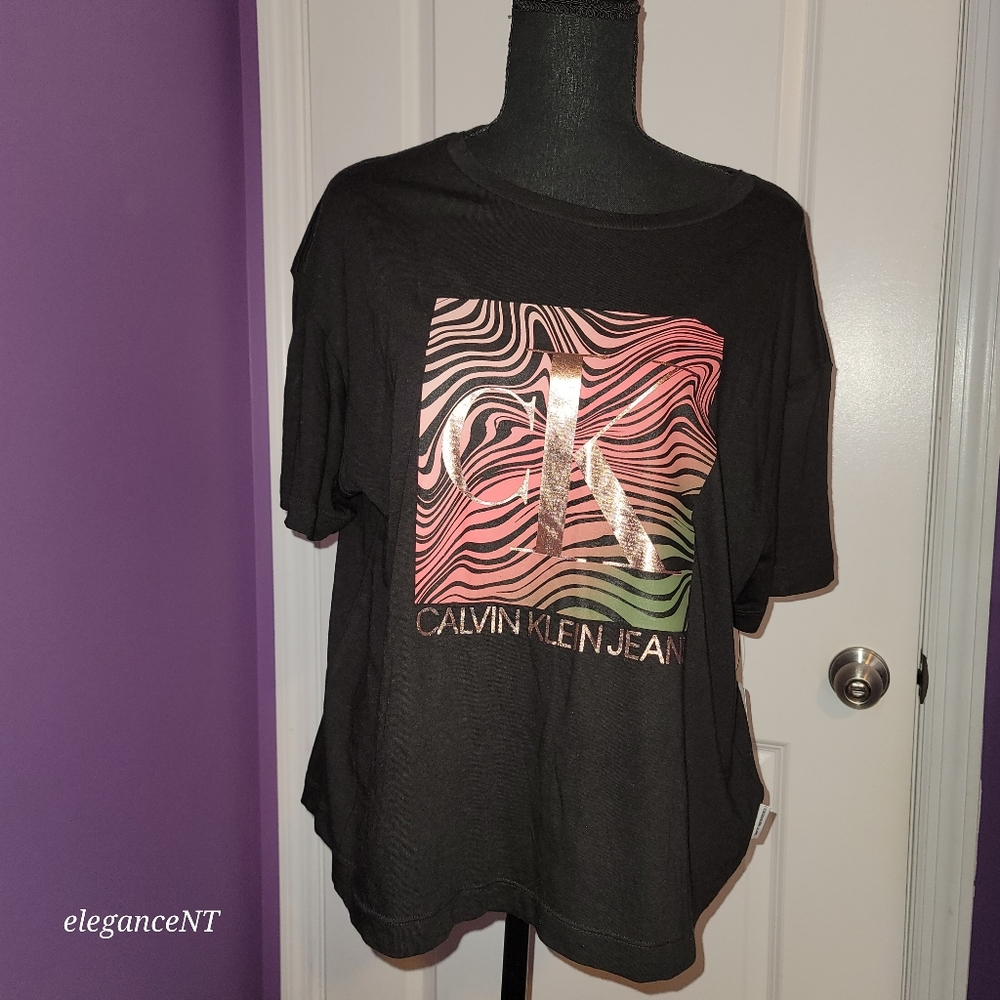 Calvin Klein Jeans Black s/s shirt Sz: XL NWT